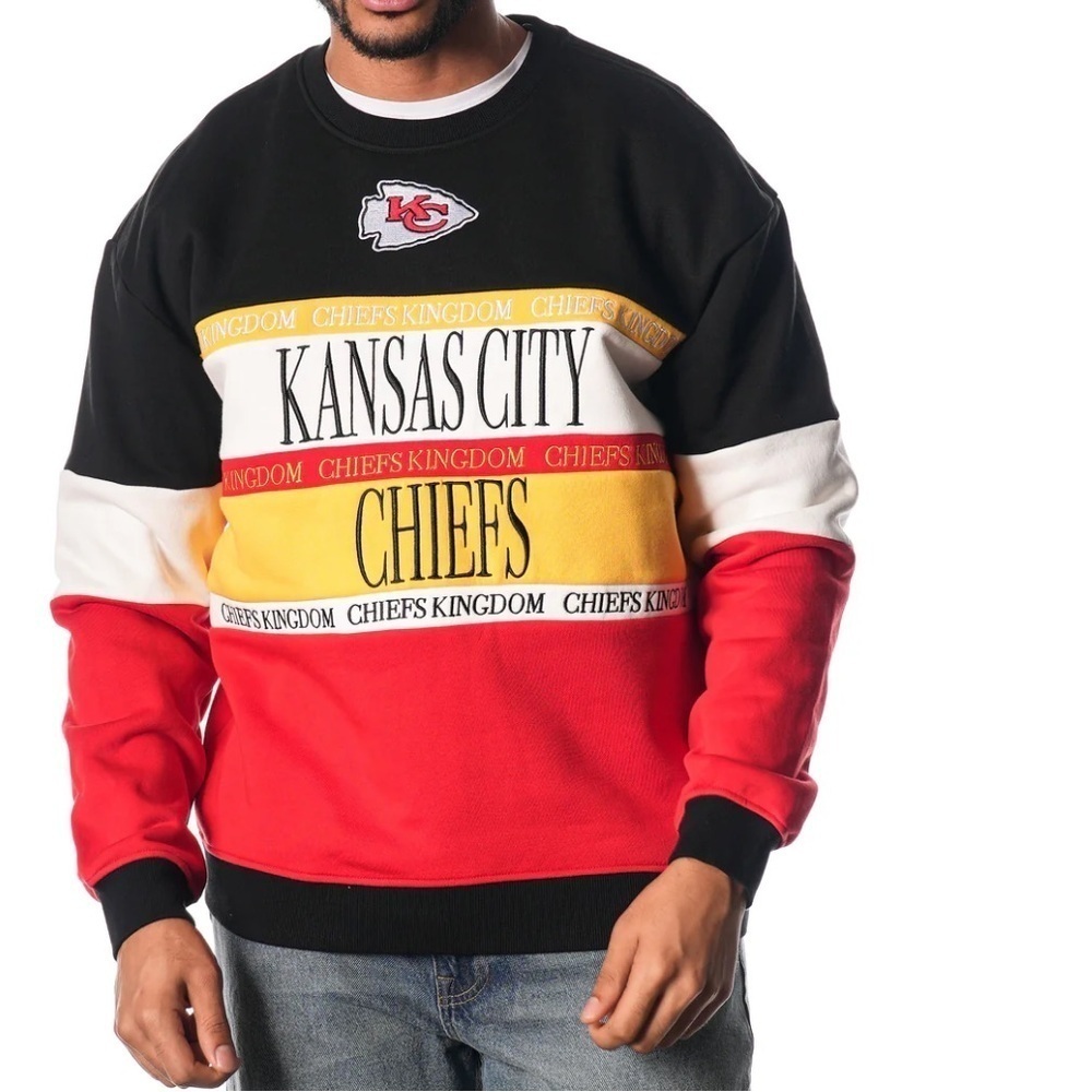 The Wild Collective | Kansas City Chiefs Colorblock Sweatshirt Size Small